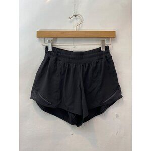 Lululemon Women's Hotty Hot Short II Long 4" Inseam Black Size 4 Flaws*